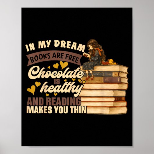 Book Lover Gift Reading Gift Sweet Chocolate Lover Poster (Voorkant)