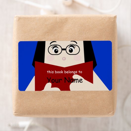 Book Lover Girl 2 Bookplaat Label (Insitu)