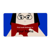 Book Lover Girl 2 Bookplaat Label (Voorkant)