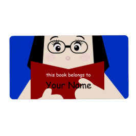 Book Lover Girl 2 Bookplaat Label