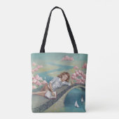 Book Lover Girl Canvas tas (Achterkant)