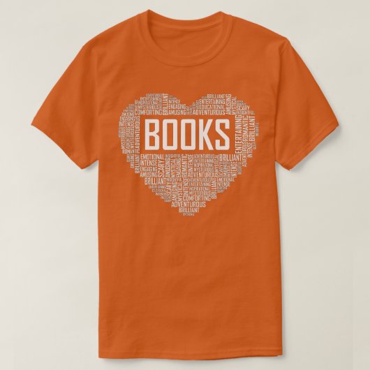 Book Lover Heart Gift Bookworm Gifts Love Reading T-shirt (Design voorkant)