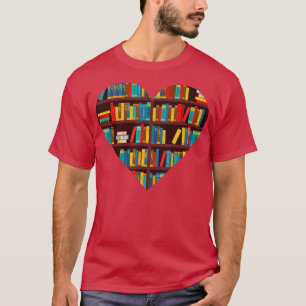 Book Lover Heart Shape Reading Club Librarian Book T-shirt