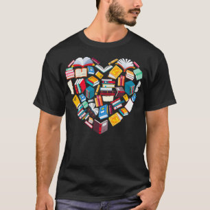 Book Lover Heart Shape reading club Librarian Libr T-shirt