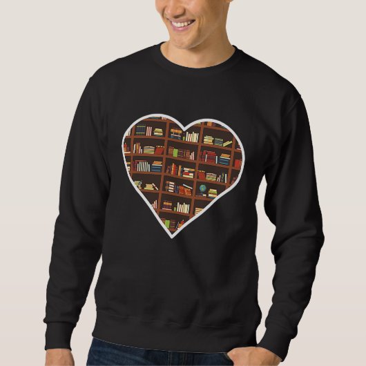 Book Lover Heart Shape Reading Club Librarian Trui (Voorkant)