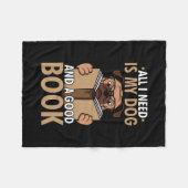 Book Lover - Hond en een goed boek Fleece Deken (Voorkant (Horizontaal))