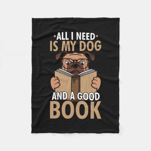 Book Lover - Hond en een goed boek Fleece Deken (Voorkant)