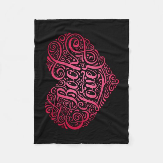 Book Lover Kalligrafie Hart voor lezers, schrijver Fleece Deken (Voorkant)