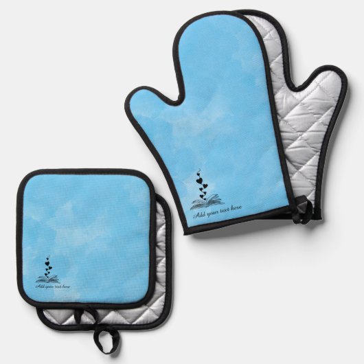 Book Lover Kitchen Oven Mitt Ovenwant & Pannenlap Set (Voorkant / Achterkant)