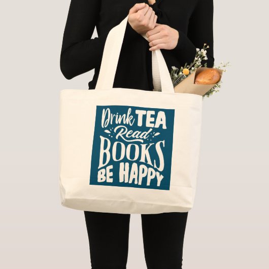 Book Lover Librarian Bookworm Reading Club Grote Tote Bag (Voorkant (product))