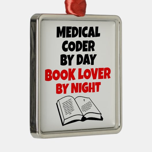 Book Lover Medical Coder Metalen Ornament (Rechts)