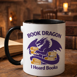 Book Lover Mug | Book Dragon I Hoard Books Coffee  Mok