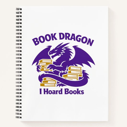 Book Lover Notebook | Book Dragon I Hoard Books Jo Notitieboek (Voorkant)