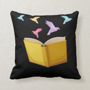 Book Lover Origami Bookworm Literatuur Reader Kussen
