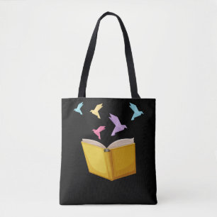 Book Lover Origami Bookworm Literatuur Reader Tote Bag