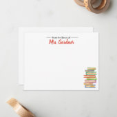 Book Lover Personated Stationery Note Cards Notitiekaartje (Voorkant / Achterkant in situ)