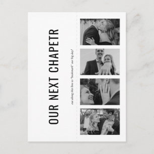 Book Lover Photo Strip Bladwijzer B&W Save the Dat Uitnodiging Briefkaart