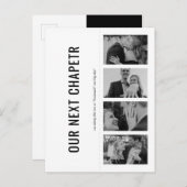 Book Lover Photo Strip Bladwijzer B&W Save the Dat Uitnodiging Briefkaart (Voorkant / Achterkant)