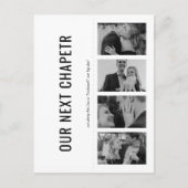Book Lover Photo Strip Bladwijzer B&W Save the Dat Uitnodiging Briefkaart (Voorkant)