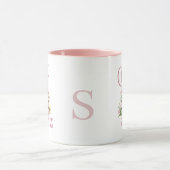 Book Lover Pink Handle Initial Mug Mok (Midden)