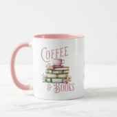 Book Lover Pink Handle Initial Mug Mok (Links)