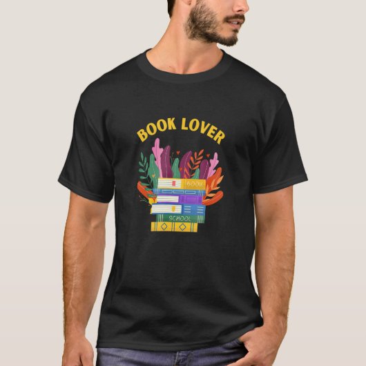 Book Lover Plants love Big Books Read T-shirt (Voorkant)