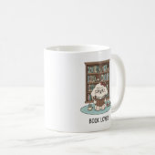 Book Lover Poodle Puppy Pastel Reading Mug Design Koffiemok (Voorkant rechts)