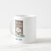 Book Lover Poodle Puppy Pastel Reading Mug Design Koffiemok (Voorkant links)