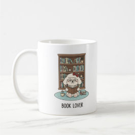 Book Lover Poodle Puppy Pastel Reading Mug Design Koffiemok