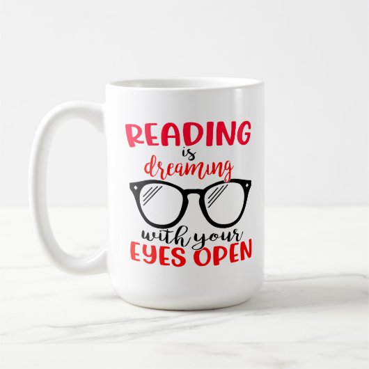 Book Lover Reading Glasses Nerd Bookworm Koffiemok (Links)