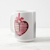 Book Lover Red Heart Shaped Gift Box Classic Mug Koffiemok (Voorkant links)