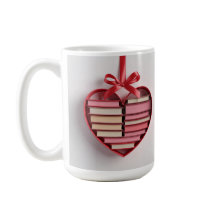 Book Lover Red Heart Shaped Gift Box Classic Mug