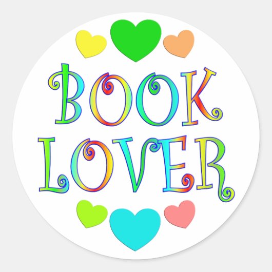 Book Lover Ronde Sticker (Voorkant)