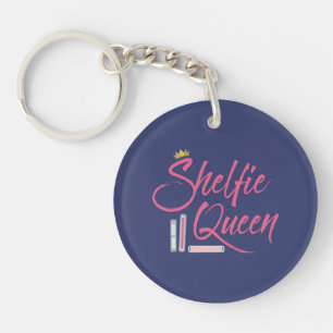 Book Lover Shelfie Queen Blue en Pink Sleutelhanger