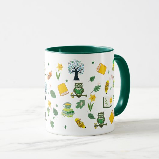 Book Lover Spring Design 11oz Coffee Mug Mok (Voorkant rechts)