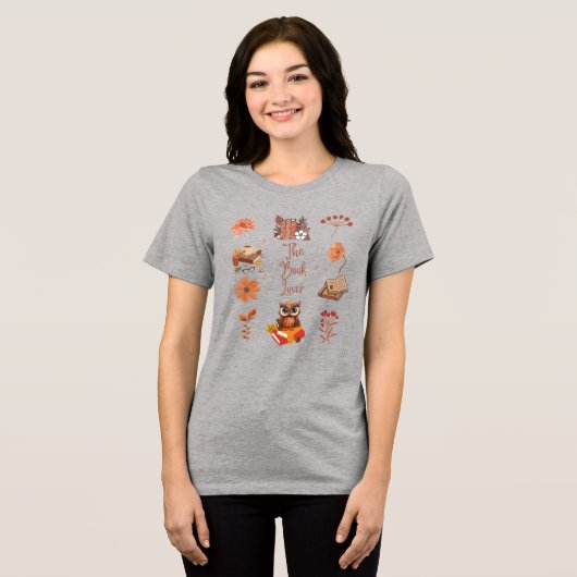 Book Lover Tri-Blend Shirt (Voorkant volledig)