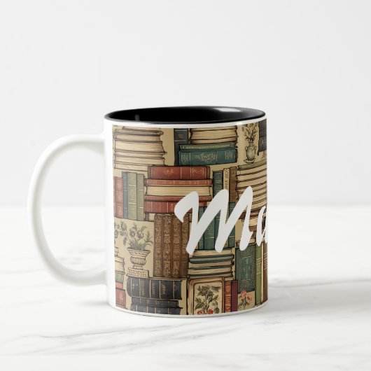 Book Lover Tweekleurige Koffiemok (Links)