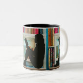 Book Lover Tweekleurige Koffiemok (Voorkant rechts)