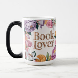 Book Lover White Floral Mug Magische Mok