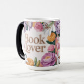 Book Lover White Floral Mug Magische Mok (Voorkant links)