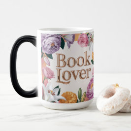Book Lover White Floral Mug Magische Mok