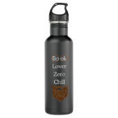 Book Lover Zero Chill Black Water Bottle Waterfles (Voorkant)