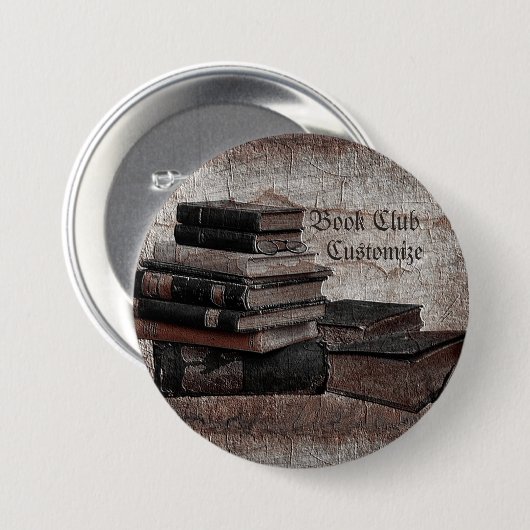 Book Lovers  Book Club Ronde Button 7,6 Cm (Voorkant /achterkant)