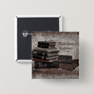 Book Lovers Book Club Vierkante Button 5,1 Cm