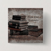 Book Lovers  Book Club Vierkante Button 5,1 Cm (Voorkant)
