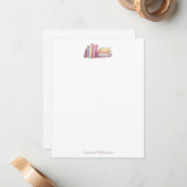 Book Lovers Bookish Theme Personalized Stationery Notitiekaartje (Voorkant / Achterkant in situ)