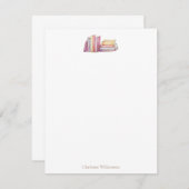 Book Lovers Bookish Theme Personalized Stationery Notitiekaartje (Voorkant / Achterkant)