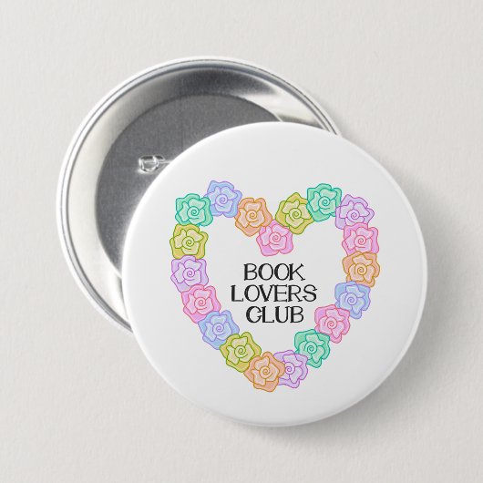 Book Lovers Club Ronde Button 7,6 Cm (Voorkant /achterkant)