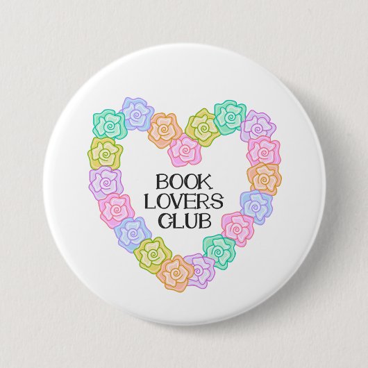 Book Lovers Club Ronde Button 7,6 Cm (Voorkant)