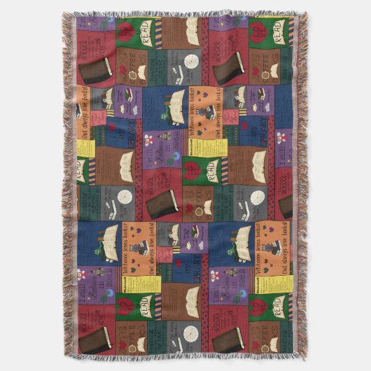 Book Lovers Collage Deken (Voorkant Verticaal)